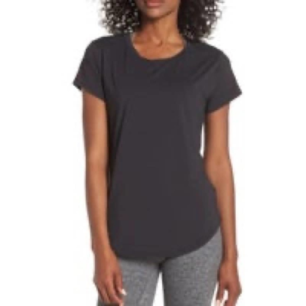 Zella T-Shirt XSmall Womens Black Strength Performance Crew Neck Short Sleeve